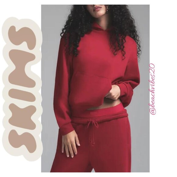 SKIMS Cotton Fleece Classic Pullover Hoodie Brick Medium NWT - Picture 1 of 4